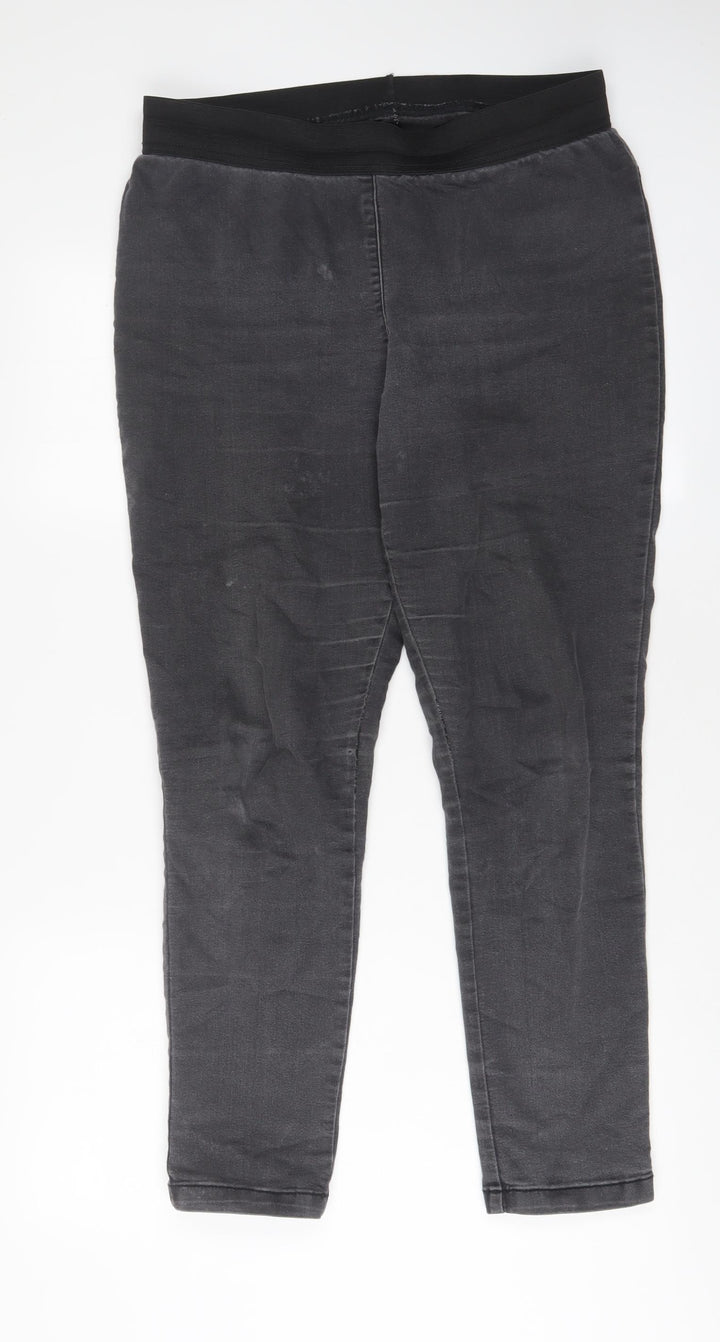 Marks and Spencer Womens Grey Cotton Jegging Jeans Size 14 L29 in Regular