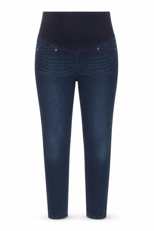 Front view of H&M women’s blue cotton skinny jeans, size UK 10, 30-inch leg regular