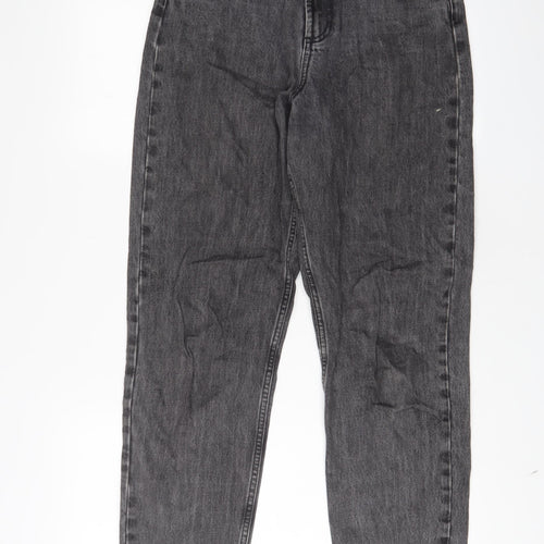 ASOS Womens Grey Cotton Mom Jeans Size 25 in L30 in Regular Zip