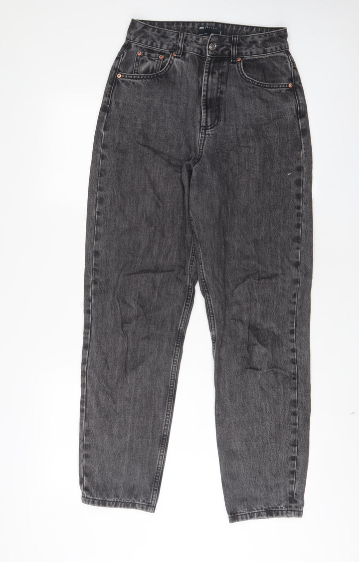 ASOS Womens Grey Cotton Mom Jeans Size 25 in L30 in Regular Zip