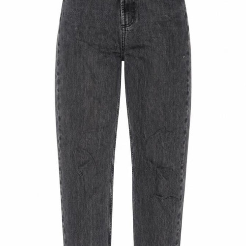 ASOS Womens Grey Cotton Mom Jeans Size 25 in L30 in Regular Zip