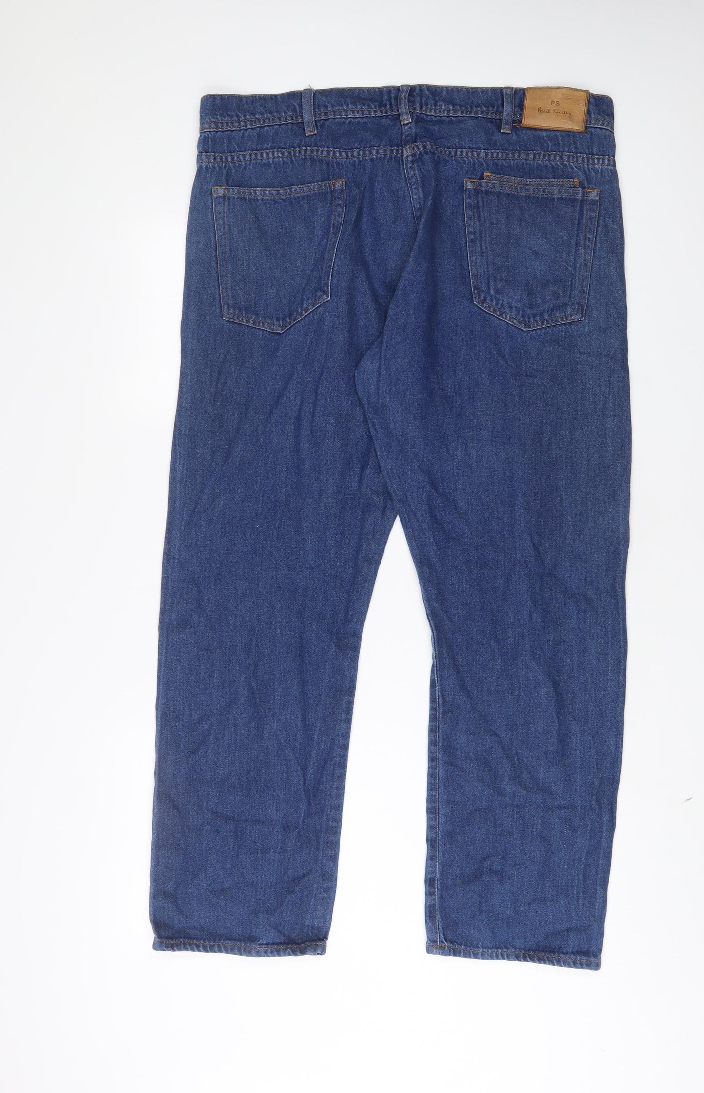 Paul Smith Mens Blue Cotton Straight Jeans Size 38 in L30 in Regular Zip