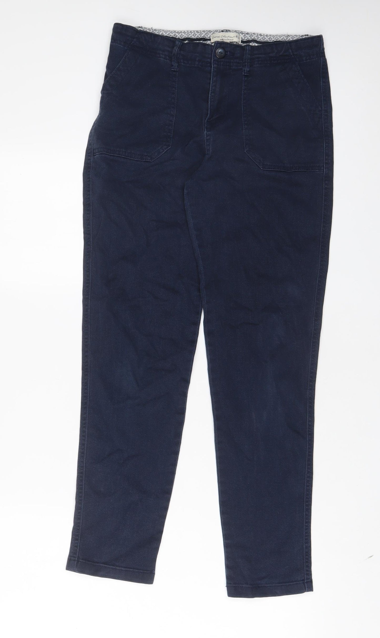 F&F Womens Blue Cotton Skinny Jeans Size 8 L28 in Regular Zip