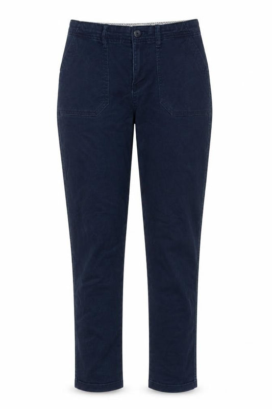 Front view of F&F women’s blue cotton skinny jeans, size UK 8, 28-inch leg regular zip