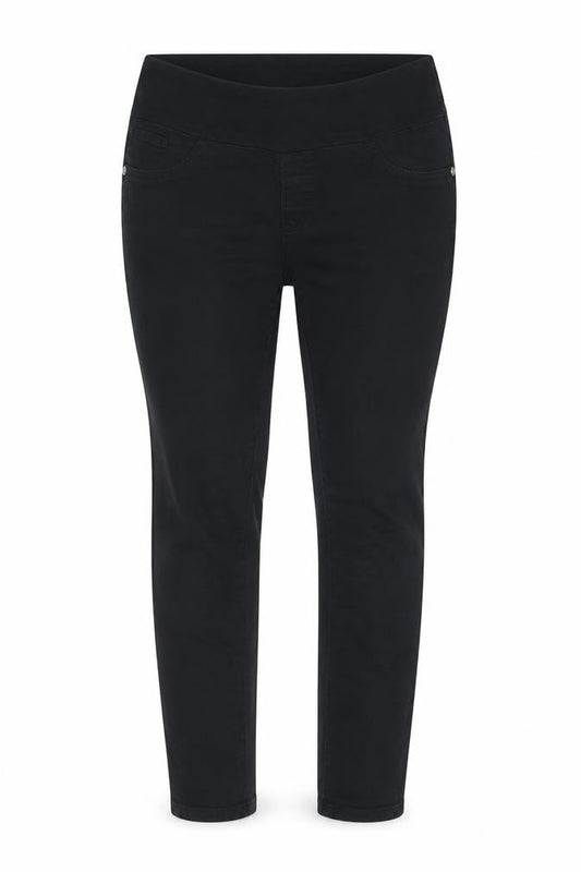 Front view of Red Herring women’s black cotton skinny jeans, size UK 12, 29-inch leg regular