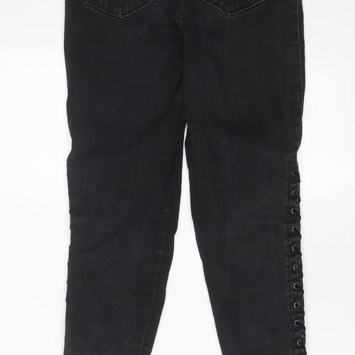 Matalan Womens Black Cotton Skinny Jeans Size 10 L26 in Regular Zip
