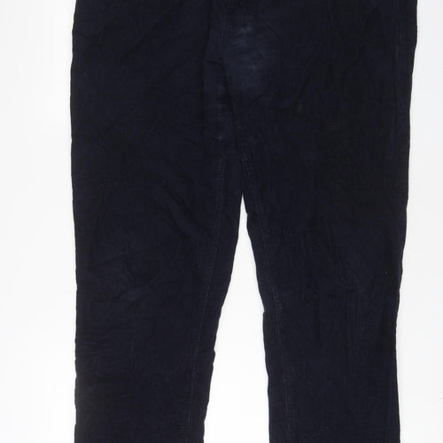 Peter Christan Mens Blue Cotton Trousers Size 44 in L34 in Regular Zip - Long Leg