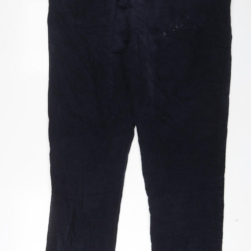 Peter Christan Mens Blue Cotton Trousers Size 44 in L34 in Regular Zip - Long Leg