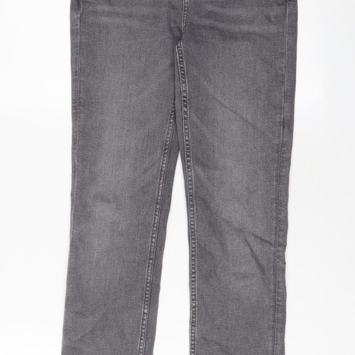 Marks and Spencer Womens Red Cotton Straight Jeans Size 8 L29 in Slim Zip