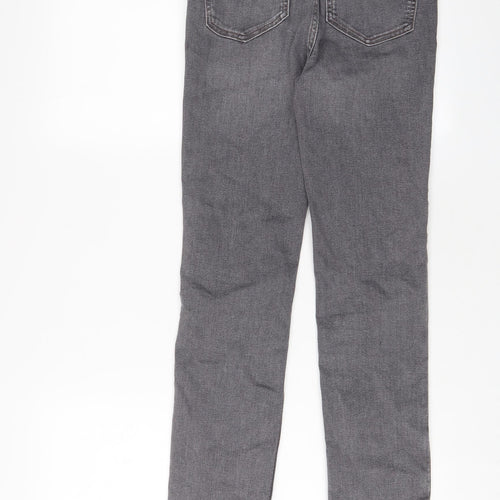 Marks and Spencer Womens Red Cotton Straight Jeans Size 8 L29 in Slim Zip