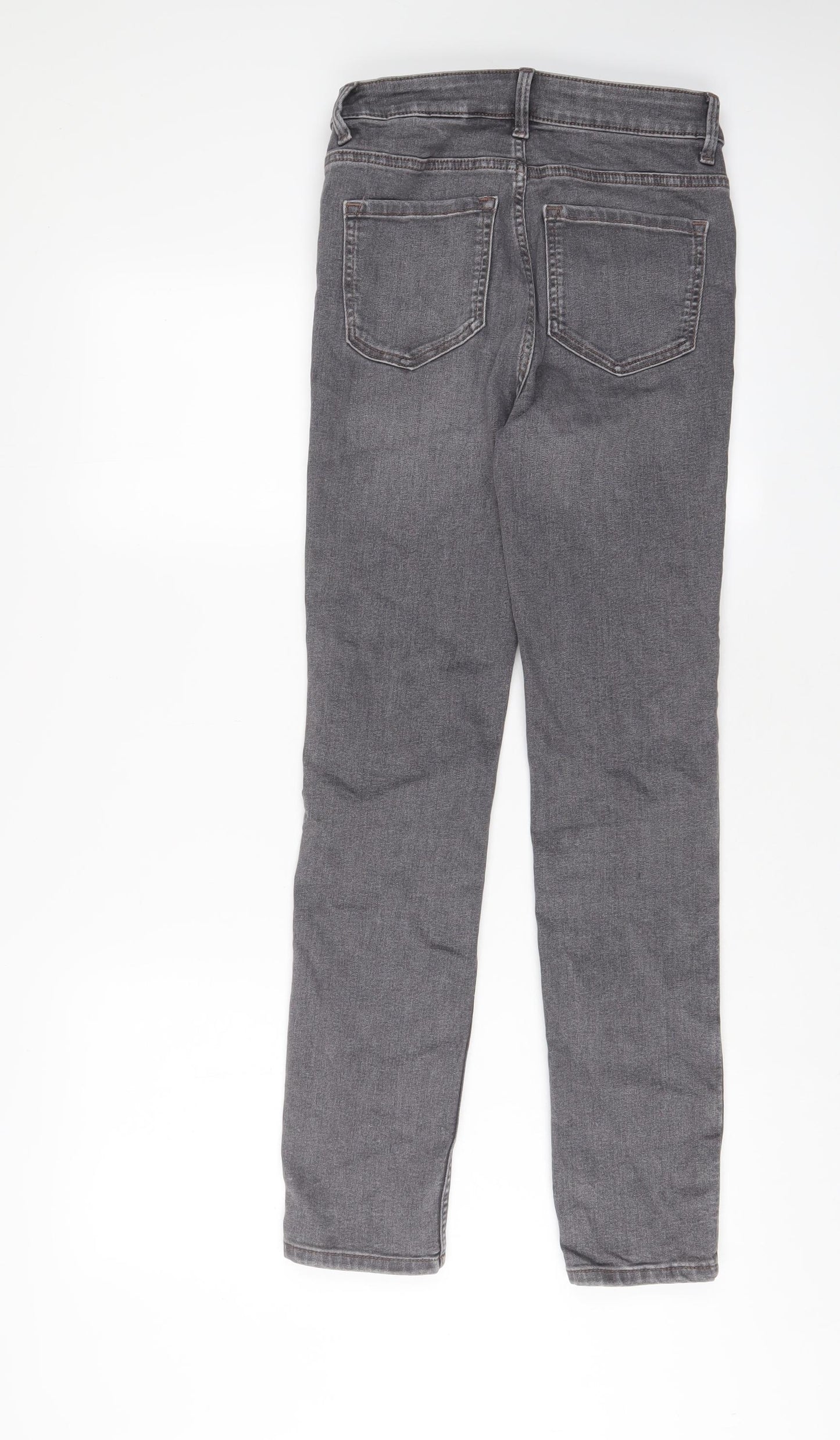 Marks and Spencer Womens Red Cotton Straight Jeans Size 8 L29 in Slim Zip