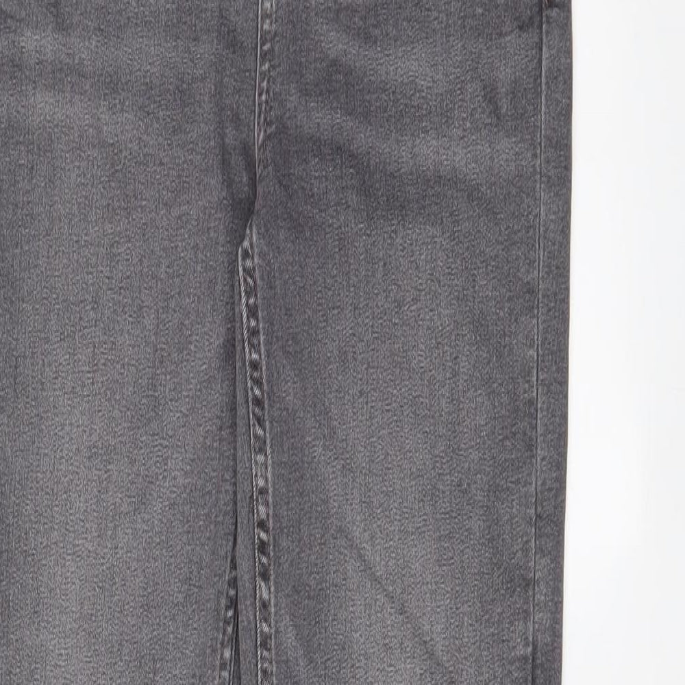 Marks and Spencer Womens Red Cotton Straight Jeans Size 8 L29 in Slim Zip
