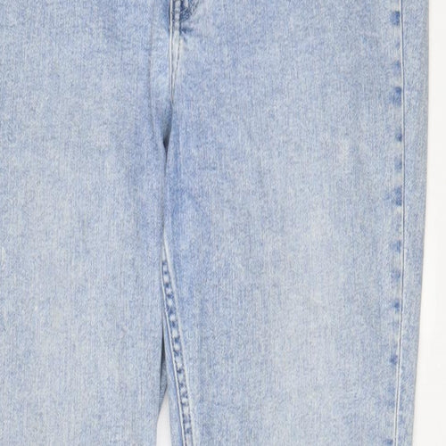 H&M Womens Blue Cotton Skinny Jeans Size 16 L29 in Regular Zip