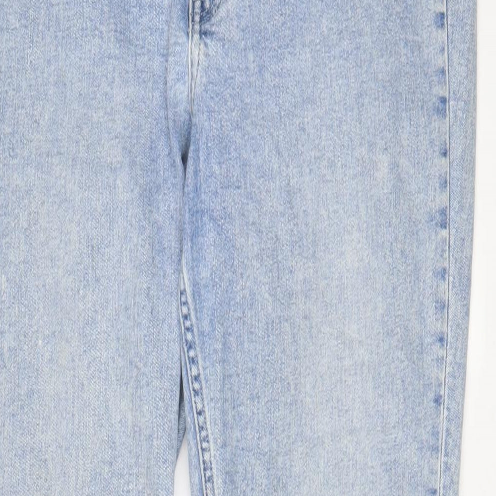 H&M Womens Blue Cotton Skinny Jeans Size 16 L29 in Regular Zip