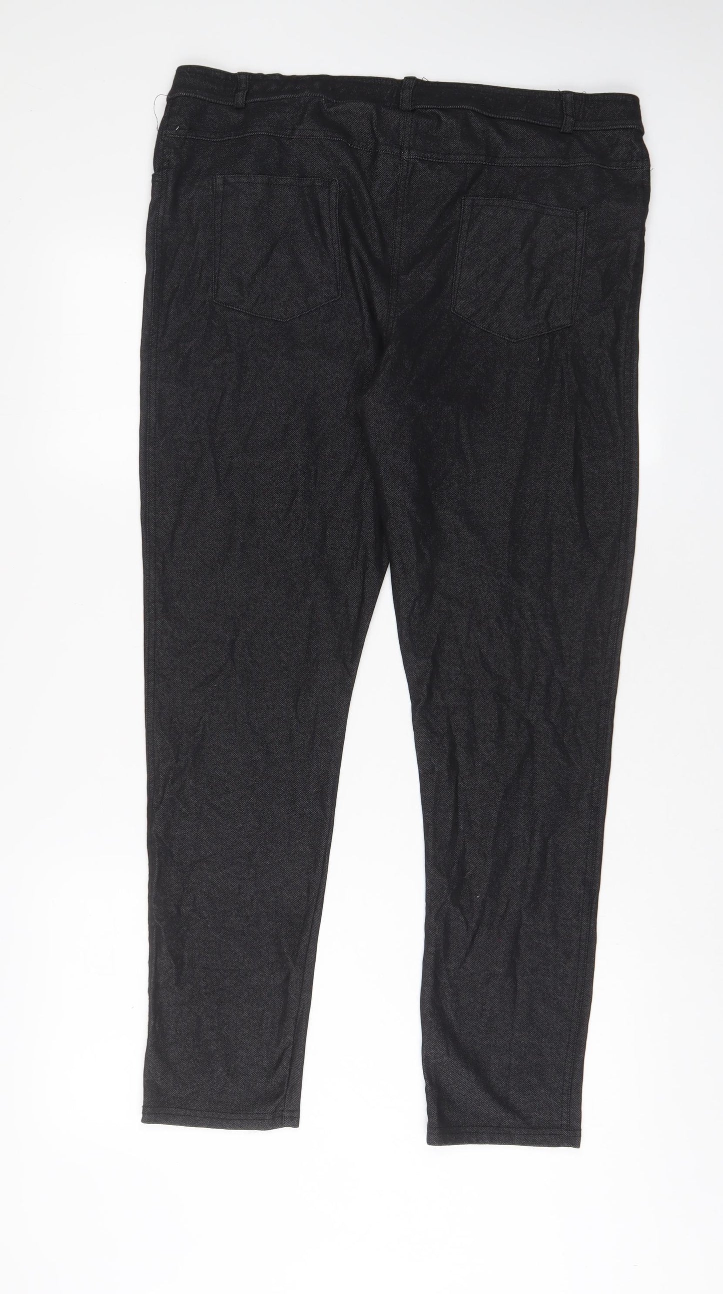 Select Womens Black Floral Cotton Jegging Jeans Size 18 L29 in Regular - Embroidered