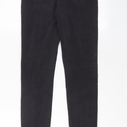 Denim & Co. Womens Grey Cotton Skinny Jeans Size 10 L31 in Regular Zip