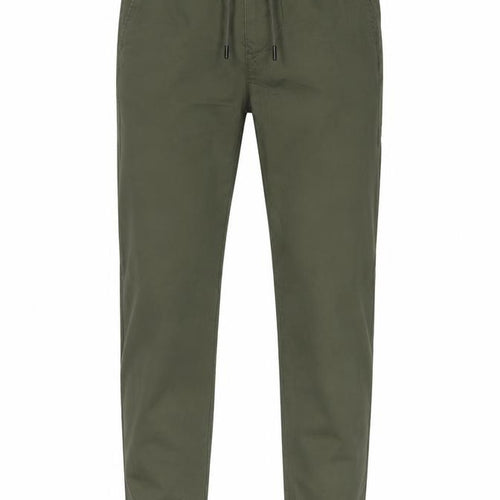 Marks and Spencer Mens Green Cotton Trousers Size S L33 in Regular Drawstring - Long Leg