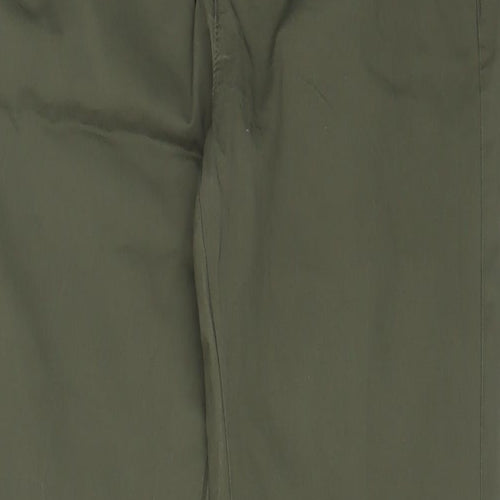 Marks and Spencer Mens Green Cotton Trousers Size S L33 in Regular Drawstring - Long Leg