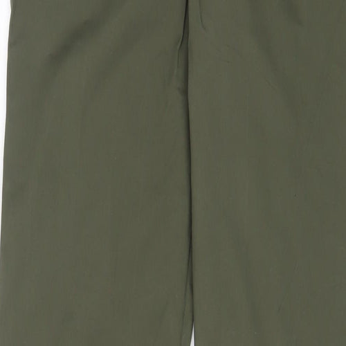 Marks and Spencer Mens Green Cotton Trousers Size S L33 in Regular Drawstring - Long Leg