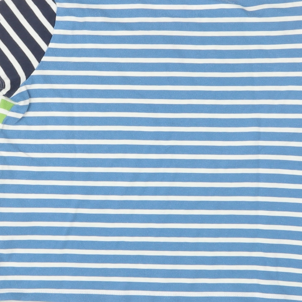 Mini Boden Girls Multicoloured Striped Cotton Basic T-Shirt Size 6-7 Years Crew Neck Pullover