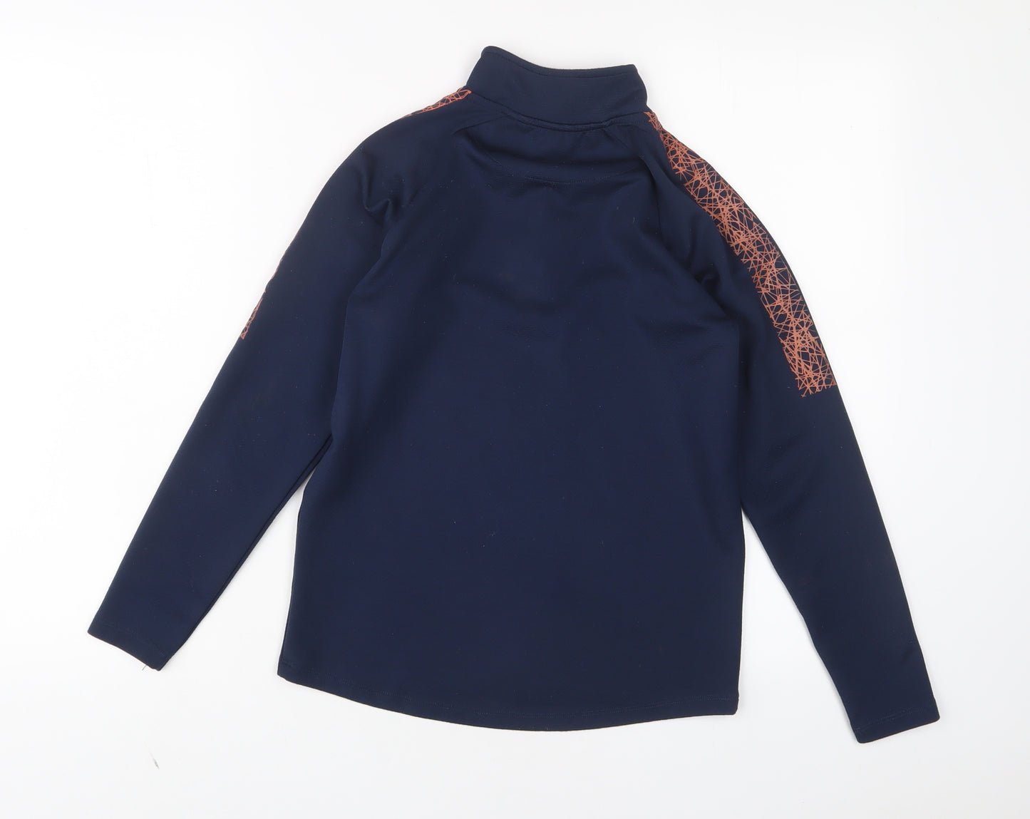 Dunnes Stores Boys Blue Polyester Basic Casual Size 9-10 Years High Neck Zip - 1/4 zip