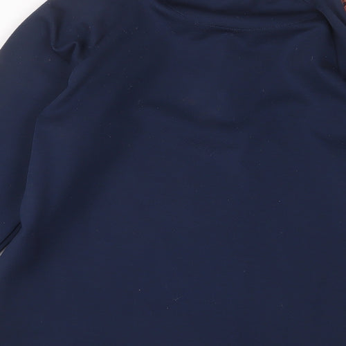 Dunnes Stores Boys Blue Polyester Basic Casual Size 9-10 Years High Neck Zip - 1/4 zip