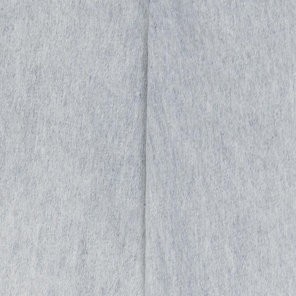 PRETTYLITTLETHING Womens Blue Cotton Wide-Leg Jeans Size 14 L32 in Regular Zip - Jewels