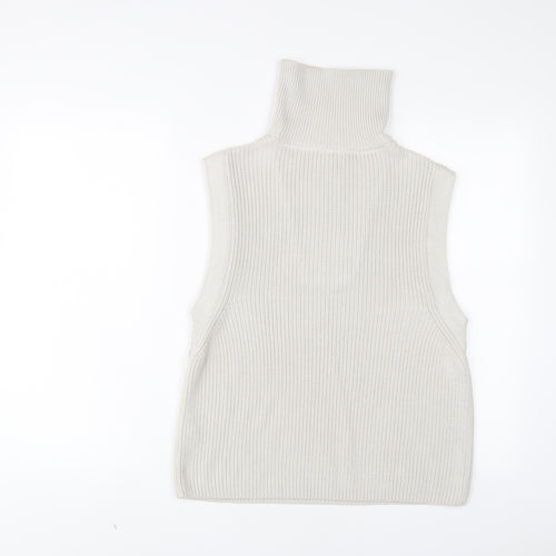 monari Womens Beige High Neck Acrylic Pullover Jumper Size 12