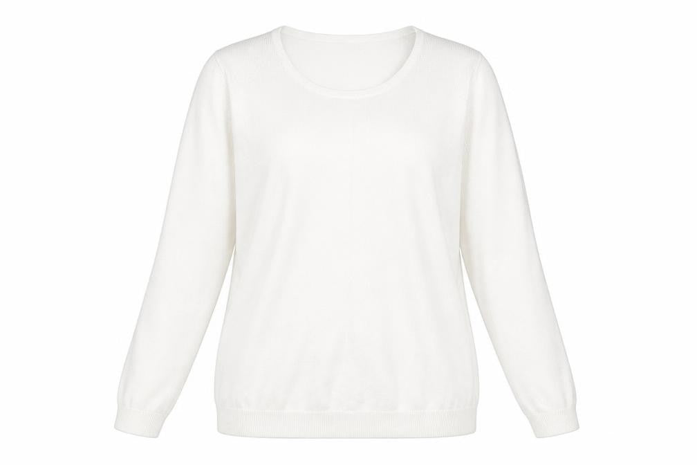 BHS Womens White Collared Cotton Pullover Jumper Size 14
