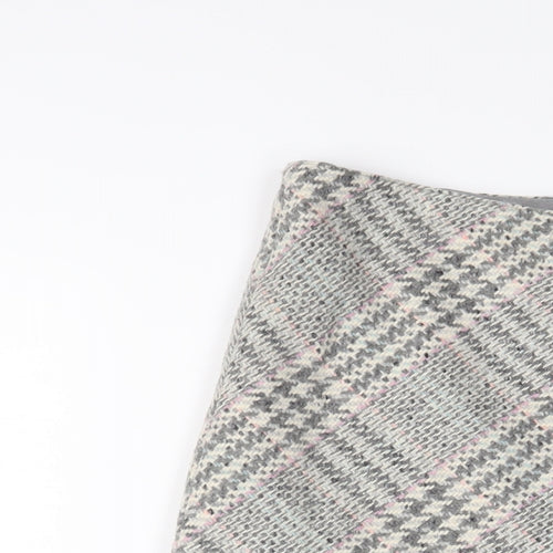 Betty Barclay Womens Grey Plaid Wool A-Line Skirt Size 14 Zip