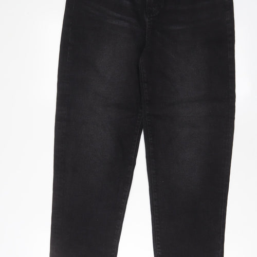 Pep&Co Womens Black Cotton Straight Jeans Size 12 L28 in Regular Zip