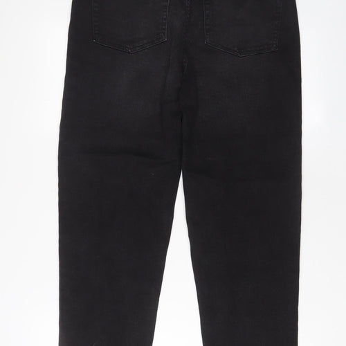 Pep&Co Womens Black Cotton Straight Jeans Size 12 L28 in Regular Zip