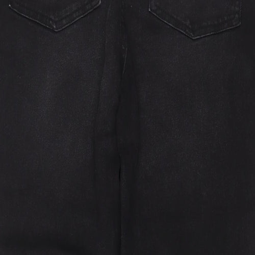 Pep&Co Womens Black Cotton Straight Jeans Size 12 L28 in Regular Zip