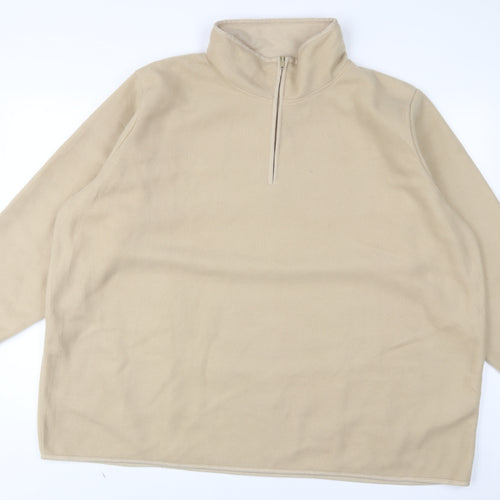 Naeville Womens Beige Polyester Pullover Sweatshirt Size 30 Zip - 1/2 Zip