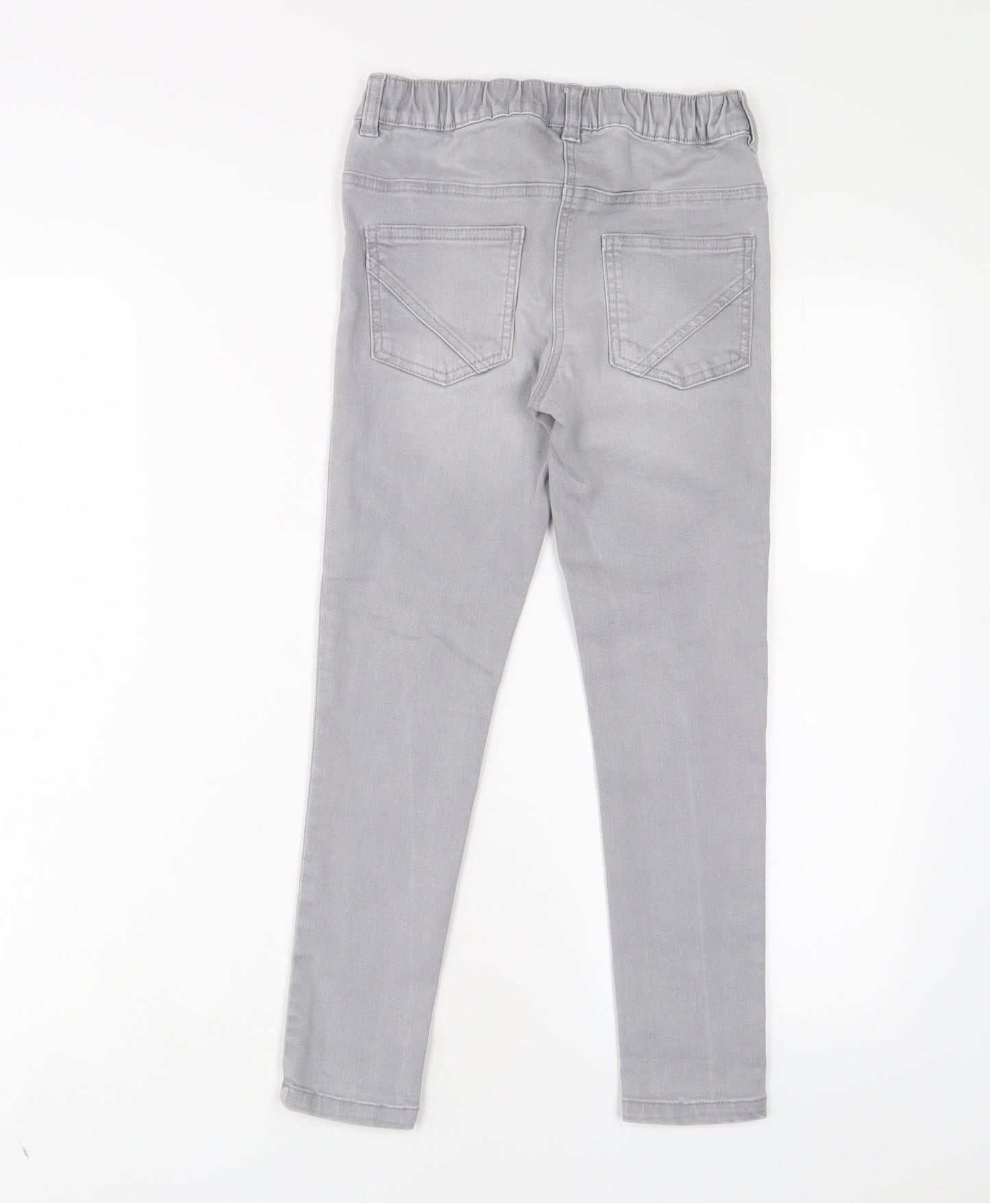 NEXT Girls Grey Cotton Jegging Jeans Size 9 Years L23 in Regular Pullover