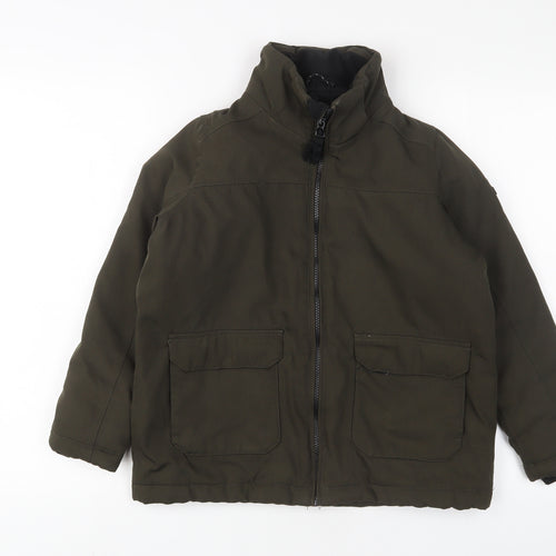 TOG24 Boys Green Basic Coat Coat Size 12 Years Zip - Pockets