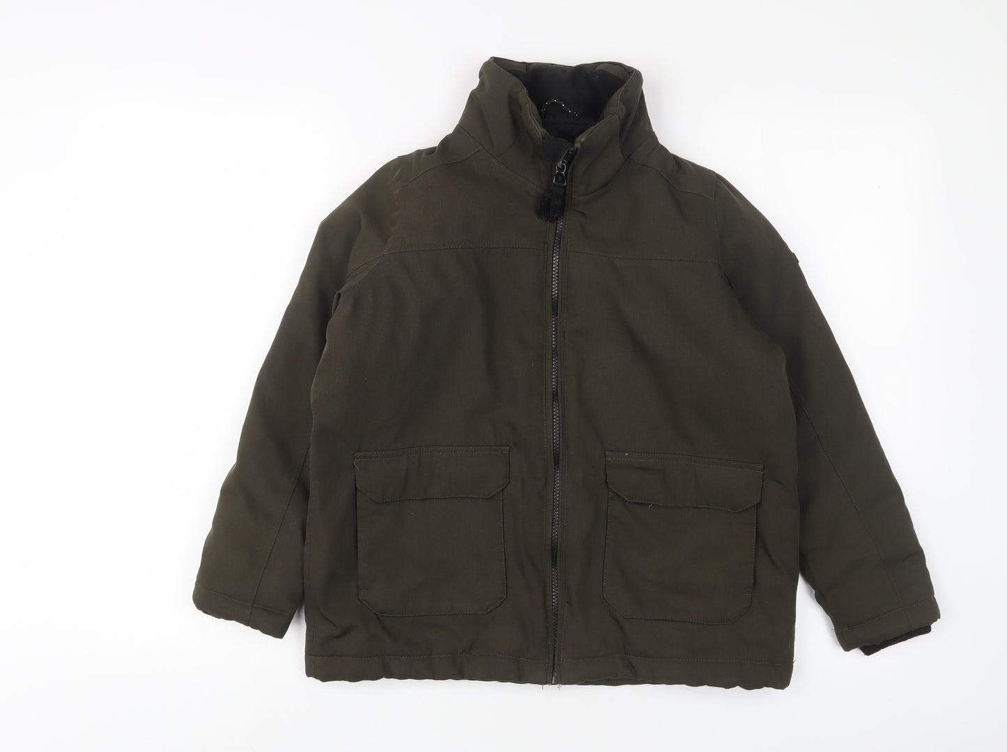 TOG24 Boys Green Basic Coat Coat Size 12 Years Zip - Pockets