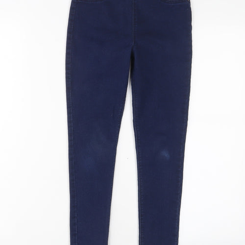 Matalan Girls Blue Cotton Jegging Jeans Size 9 Years L21.5 in Regular Pullover