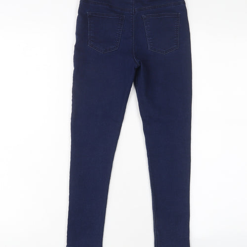 Matalan Girls Blue Cotton Jegging Jeans Size 9 Years L21.5 in Regular Pullover