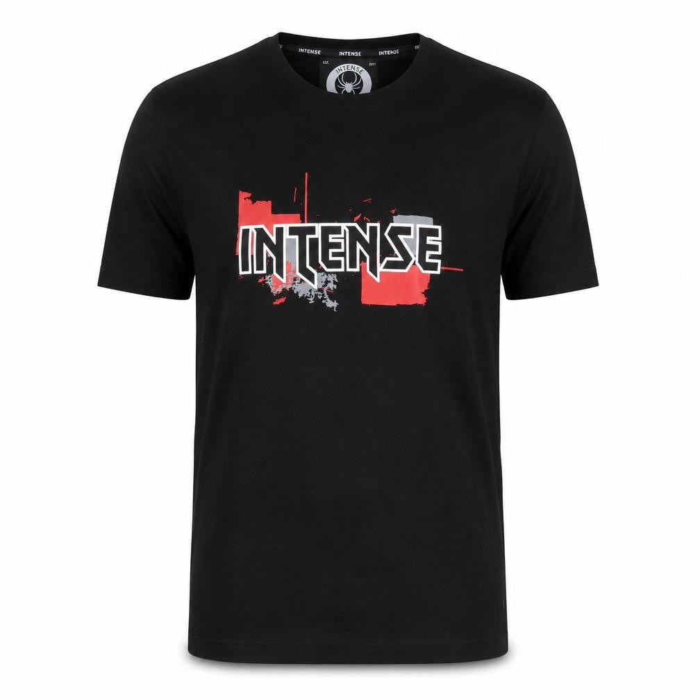 Intense Mens Black Cotton T-Shirt Size S Crew Neck