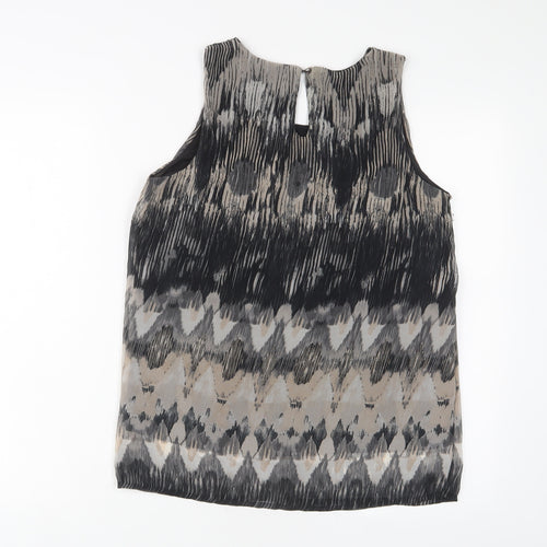 VERO MODA Womens Multicoloured Geometric Polyester Basic Tank Size S Scoop Neck