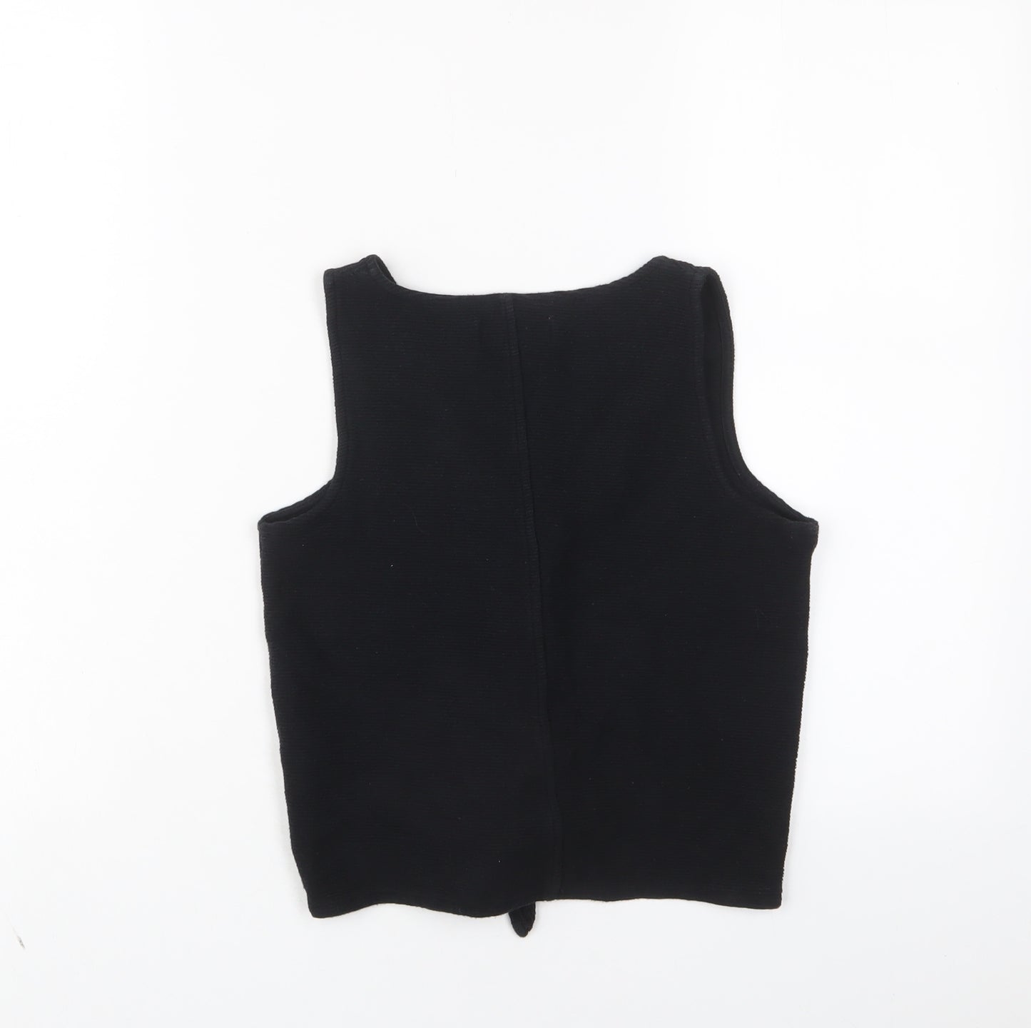Texture & Thread Womens Black Cotton Cropped Tank Size 2XS V-Neck