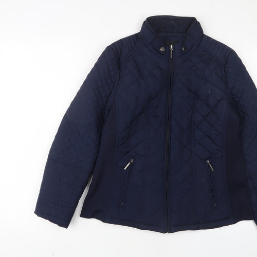 Weatherproof Womens Blue Quilted Jacket Size M Zip - Zip Pockets