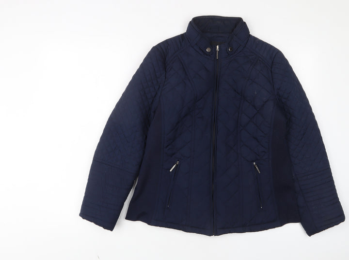 Weatherproof Womens Blue Quilted Jacket Size M Zip - Zip Pockets