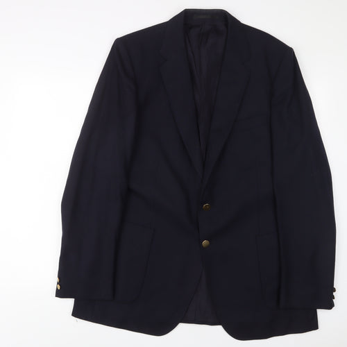 St Michael Mens Blue Wool Jacket Suit Jacket Size 44 Regular - Inside Pockets
