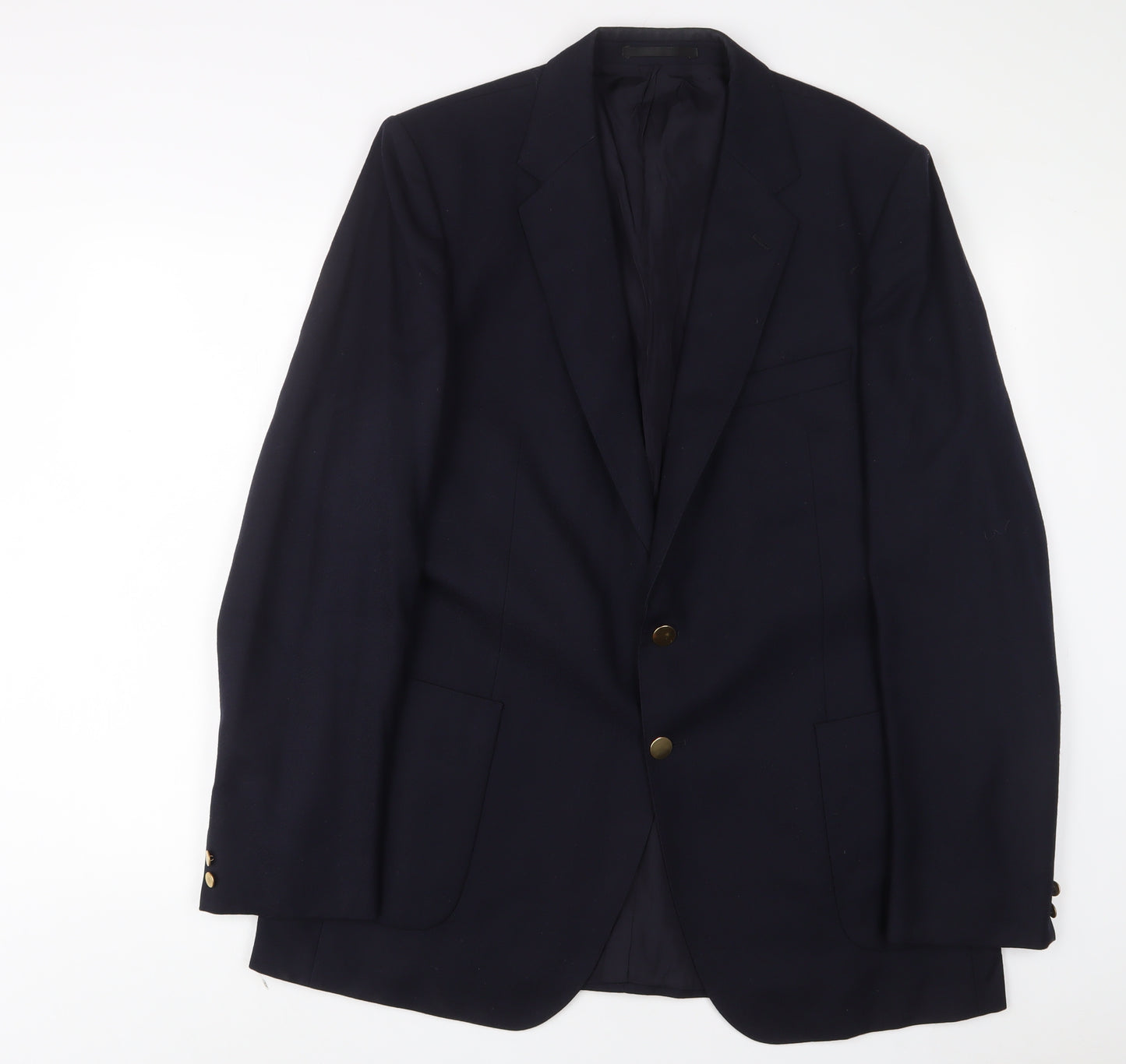 St Michael Mens Blue Wool Jacket Suit Jacket Size 44 Regular - Inside Pockets