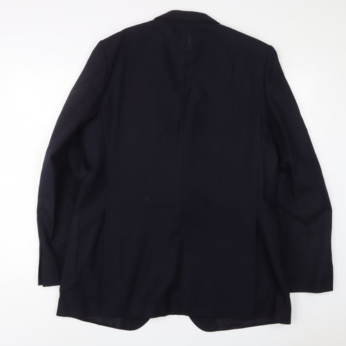 St Michael Mens Blue Wool Jacket Suit Jacket Size 44 Regular - Inside Pockets