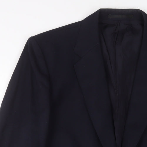 St Michael Mens Blue Wool Jacket Suit Jacket Size 44 Regular - Inside Pockets