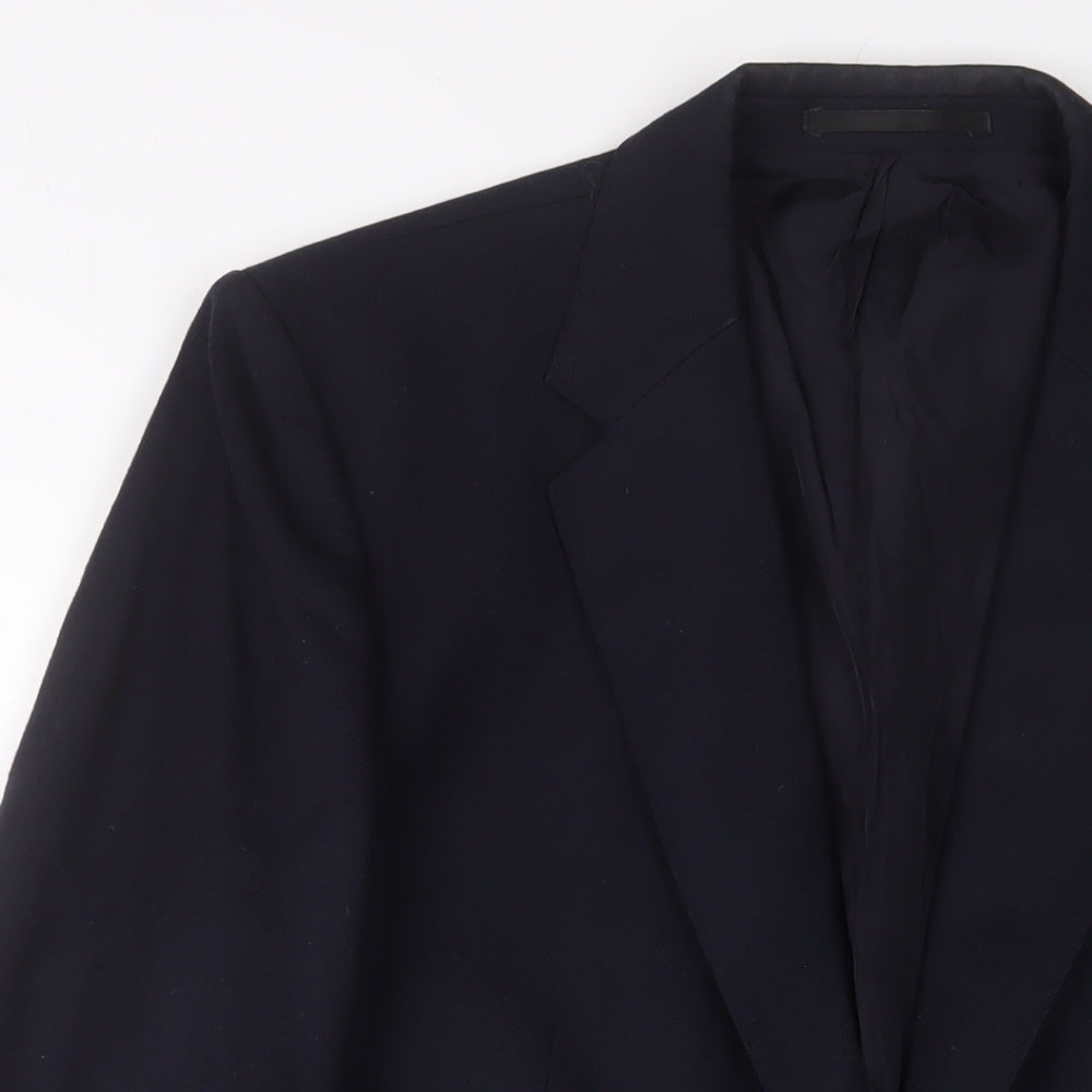 St Michael Mens Blue Wool Jacket Suit Jacket Size 44 Regular - Inside Pockets