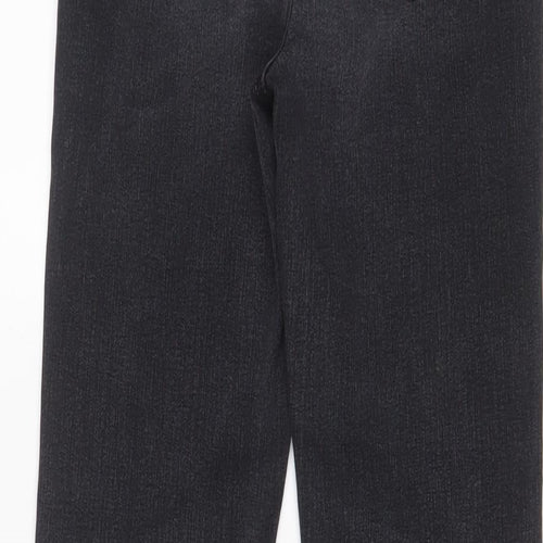 Marks and Spencer Womens Grey Cotton Flared Jeans Size 6 L28 in Slim Zip